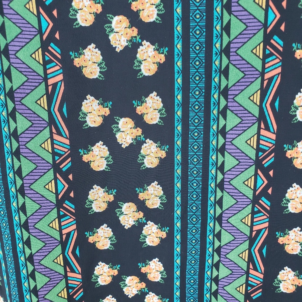 Intu Dress Flowy Tribal Floral Print Tunic Top XL Sheer Beach Pool Cover Up - Picture 2 of 5